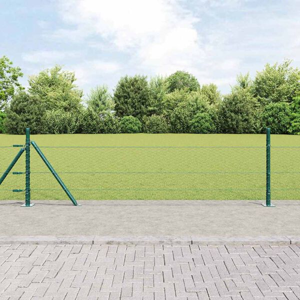 vidaXL Fence Post Green 50 x 0.4 m (25 mm mesh) Steel and PVC