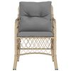 vidaXL Garden Chairs with Cushions 2 pcs Mix Beige Poly Rattan