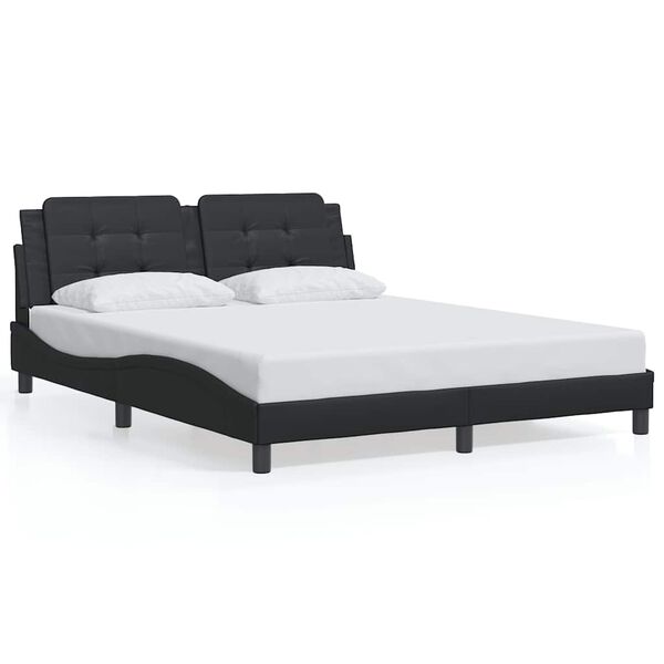 vidaXL Bed Frame without Mattress "Zadar" Black 160x200 cm Faux Leather