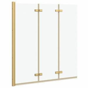 vidaXL Folding Shower Enclosure Gold 130 x 138 cm