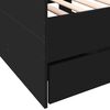 vidaXL Daybed with Drawers without Mattress Black 90x200 cm