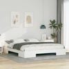 vidaXL Floor Bed Frame with Storage White 200 x 200 cm Solid pine wood