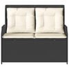 vidaXL Garden Bench Black Poly Rattan