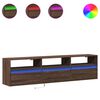 vidaXL TV Wall Cabinet with LED Brown Oak 180x31x45 cm