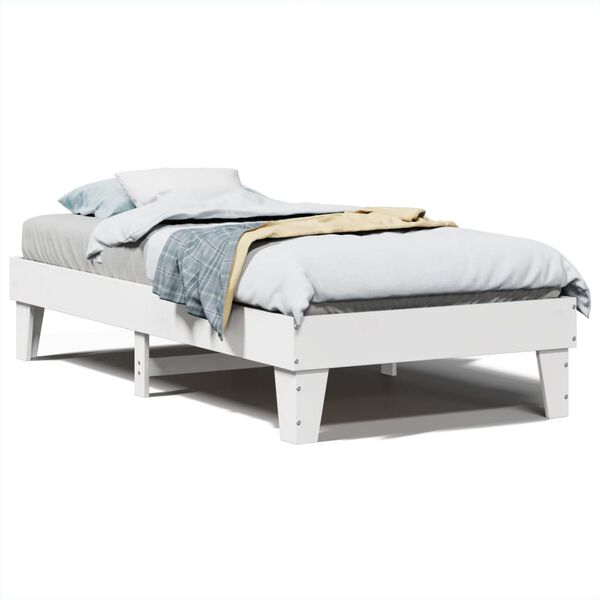 vidaXL Bed Frame without Mattress White 90x190 cm Single Solid Wood Pine