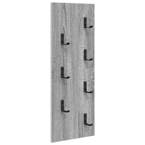 vidaXL Wall-Mounted Coat Rack Grey Sonoma 30 x 1.5 x 80 cm