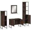 vidaXL 4 Piece Bathroom Cabinet Set Brown Oak Engineered Wood