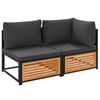 vidaXL Garden Sofa with Cushions 2-Seater Solid Wood Acacia