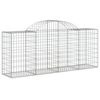 vidaXL Arched Gabion Baskets 10 pcs 200x50x80/100 cm Galvanised Iron