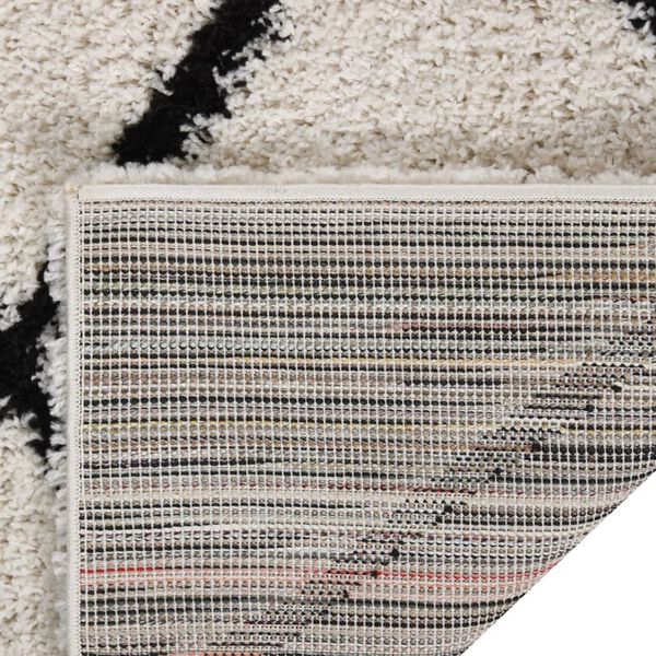 vidaXL Shaggy Rug High Pile Black and Cream 120x170 cm