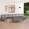 vidaXL 13 Piece Garden Lounge Set Grey Solid Wood Pine