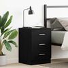 vidaXL Bedside Cabinet Black Oak 38x35x55 cm Engineered Wood