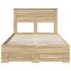 vidaXL Bed Frame with Drawer Sonoma Oak 120 x 200 cm Engineered Wood
