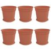 vidaXL Plant Pots 6 pcs Brick Red &Oslash; 19 x 16 cm Plastic