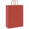 vidaXL Paper Bags 250 pcs with Handles Red 32x12x42 cm