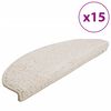 vidaXL Stair Mats 15 pcs 65x21x4 cm White Half Round Large