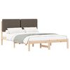 vidaXL Bed Frame with Upholstered Headboard Taupe 160 x 200 cm