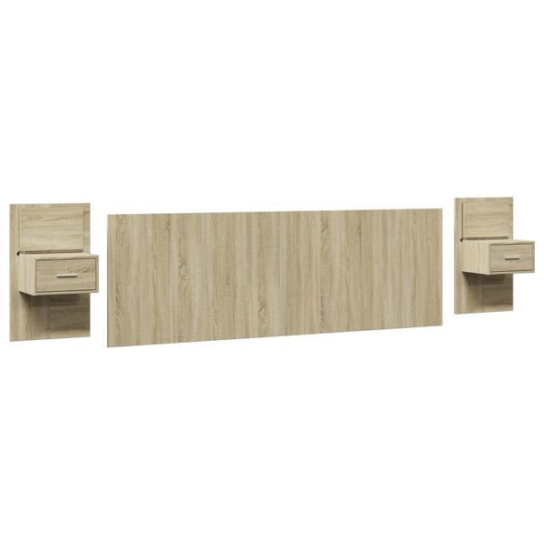 vidaXL Bed Headboard with Cabinets Sonoma Oak 240 cm Engineered Wood