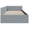 vidaXL Corner Bed Frame Light Grey 100 cm x 200 cm Velvet