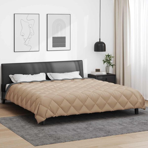 vidaXL Winter Duvet Anthracite and Taupe 220 x 260 cm Microfiber