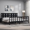 vidaXL Bed Frame without Mattress Black 200x200 cm Solid Wood Pine