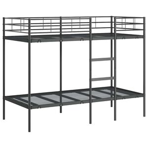 vidaXL Bunk Bed without Mattress Black 90x200 cm Steel