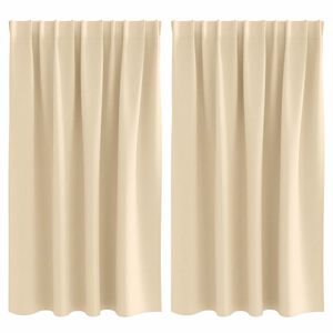 vidaXL Blackout Curtains with Rings 2 pcs Cream 140 x 140 cm Polyester