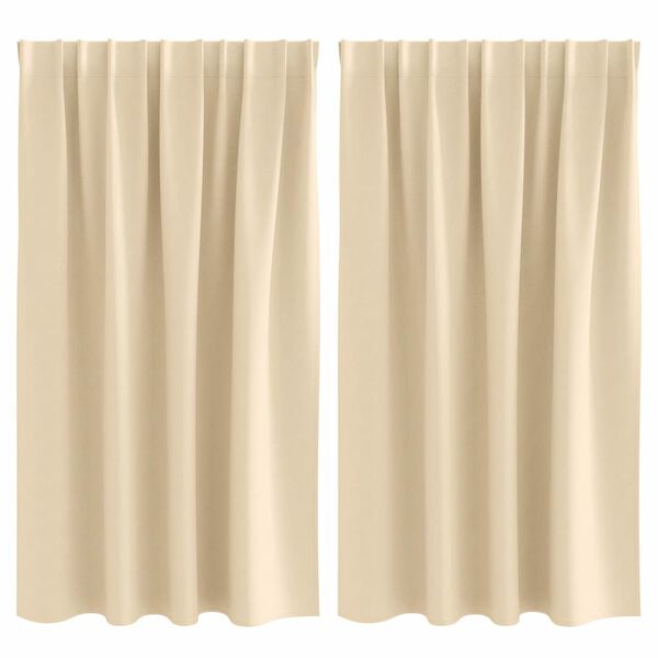 vidaXL Blackout Curtains with Rings 2 pcs Cream 140 x 140 cm Polyester
