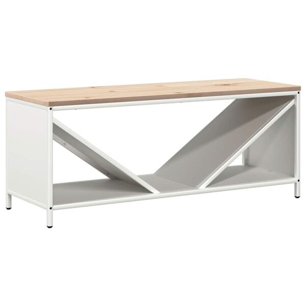 vidaXL Firewood Rack with Wooden Top White 100.5x35.5x40 cm