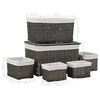 vidaXL 6 Piece Nesting Basket Set Grey Natural Willow