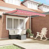 vidaXL Retractable Awning Manual Red and White 350 x 250 cm