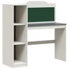 vidaXL Desk with Open Storage and Chalkboard ROROS White and Grey