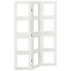 vidaXL Room Divider 3 Panels White Solid Wood Paulownia