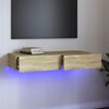 vidaXL TV Cabinet with LED Lights Sonoma Oak 90x35x15.5 cm