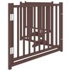 vidaXL Dog Gate with Door Foldable 4 Panels Brown Oak 320 cm Solid Wood Fir