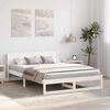 vidaXL Bed Frame with Headboard White 150 x 200 cm Solid Pine Wood