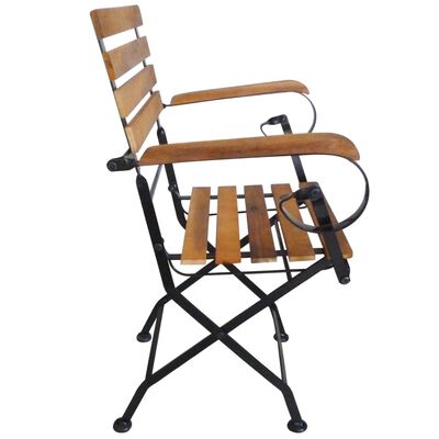 vidaXL Folding Garden Chairs 4 pcs Steel and Solid Wood Acacia