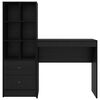 vidaXL Desk with Drawer 2 pcs Black Oak