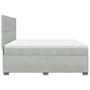 vidaXL Box Spring Bed with Mattress Light Grey 200x200 cm Velvet