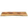 vidaXL Desk Top with Curve 80x60x2.5 cm Solid Wood Rough Mango