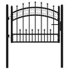 vidaXL Fence Gate Kampen with Spear Top Black 394.5x150 cm Steel