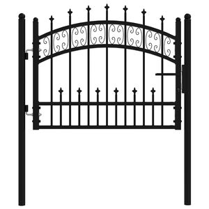 vidaXL Fence Gate KAMPEN with Spear Top Black 103x75 cm Steel
