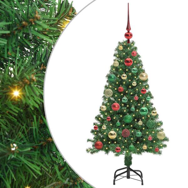 vidaXL Artificial Christmas Tree with 150 LEDs with Stand Green 120 cm