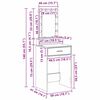 vidaXL Dressing Table White 50 x 41 x 140 cm Engineered Wood