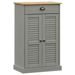 vidaXL Shoe Cabinet "VIGO" Grey 60x35x96 cm Solid Wood Pine
