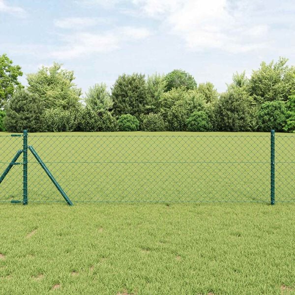 vidaXL Chain Link Fence Green 10 x 0.8 m Steel