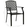 vidaXL 9 Piece Outdoor Dining Set Steel Black