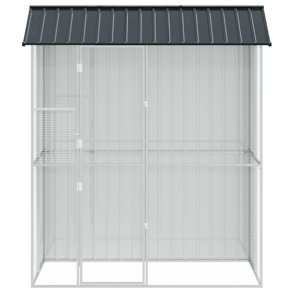 vidaXL Bird Cage Anthracite 215 x 110 x 247 cm Galvanised Steel
