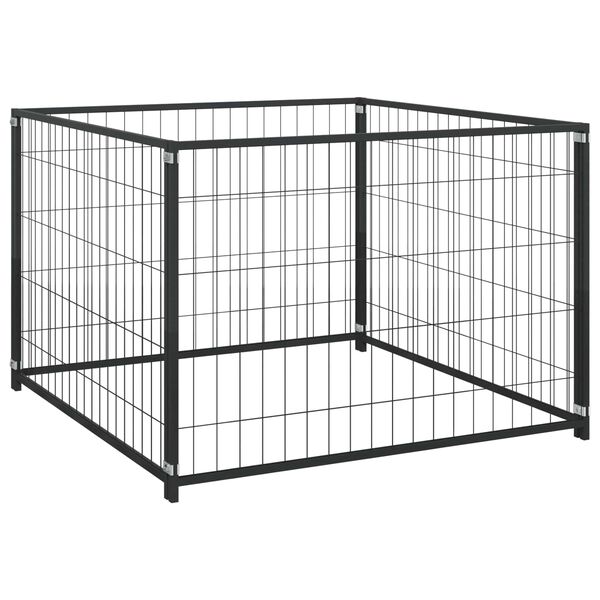 vidaXL Dog Kennel Black 300 x 100 x 70 cm Steel