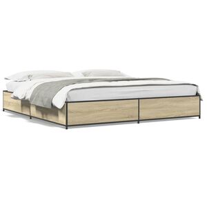 vidaXL Bed Frame without Mattress Sonoma Oak 200x200 cm